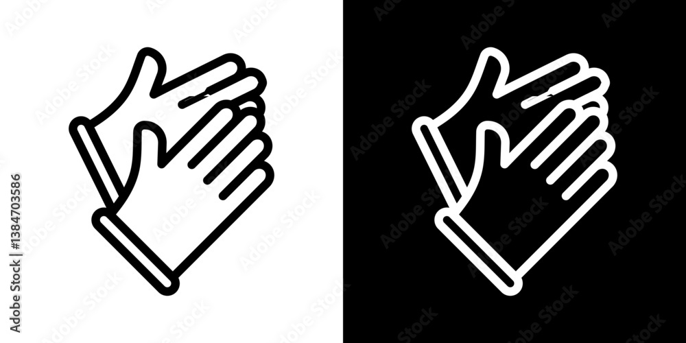 Glove icons vector set in stroke line style Glove icons vector set in stroke line style