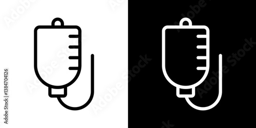 IV bag icons vector set in stroke line style
