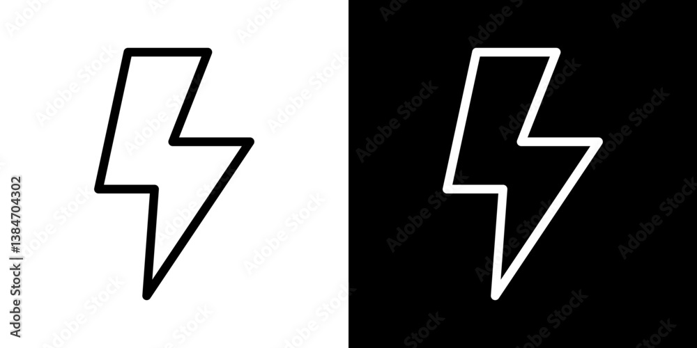 Fototapeta premium Lightning icons vector set in stroke line style