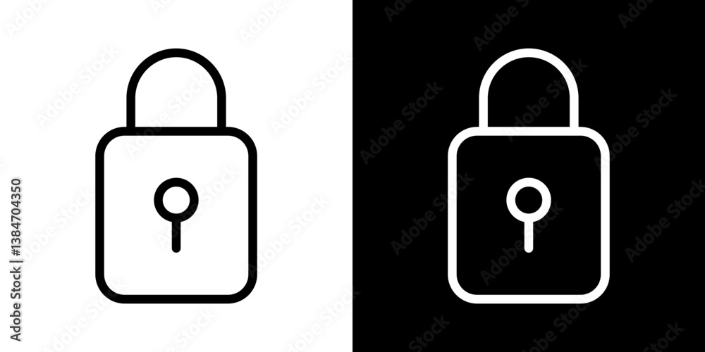 Lock icons vector set in stroke line style Lock icons vector set in stroke line style