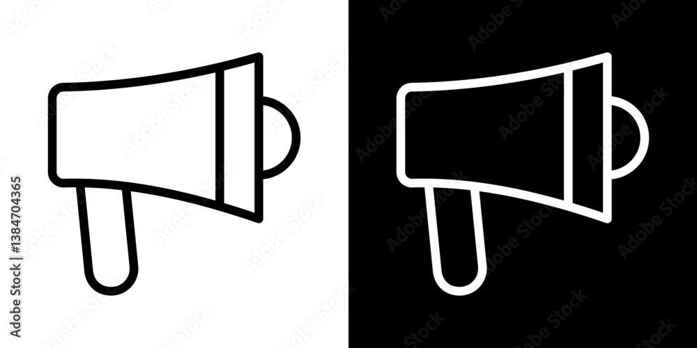 Loud Speaker icons vector set in stroke line style Loud Speaker icons vector set in stroke line style
