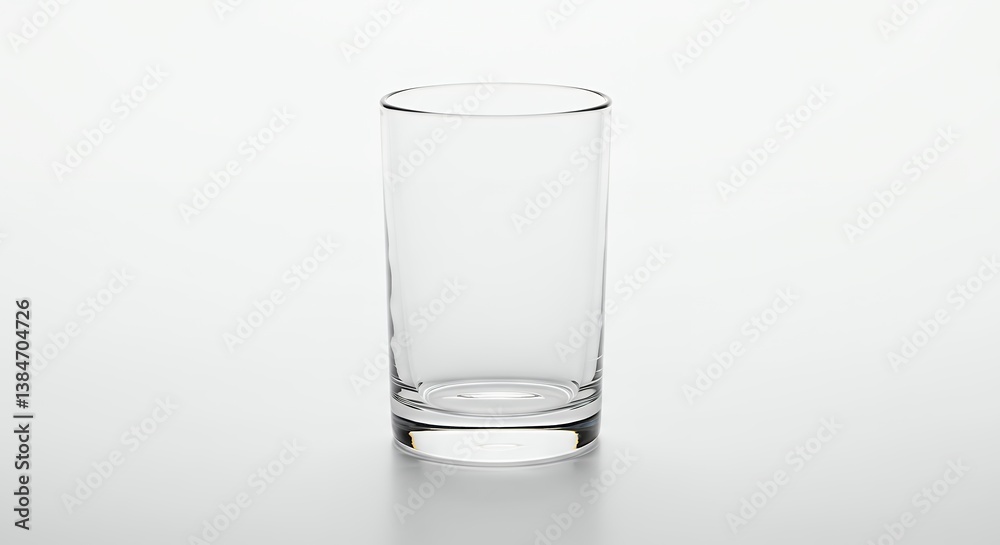Elegant transparent glass isolated with soft shadows reflecting minimalist style Elegant transparent glass isolated with soft shadows reflecting minimalist style