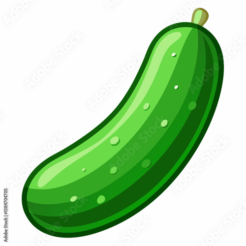 green cucumber isolated on white