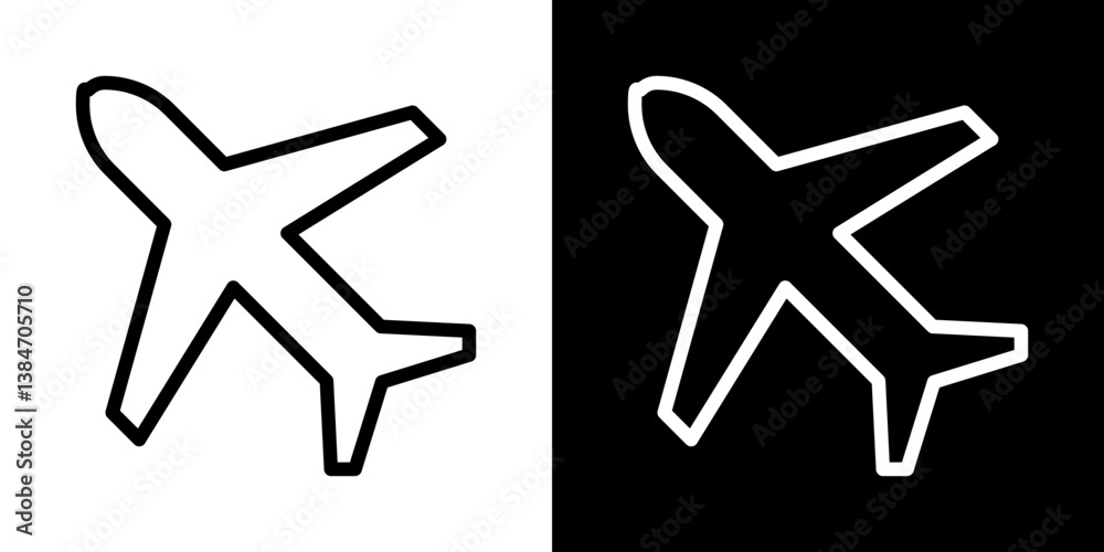 Plane icons vector set in stroke line style Plane icons vector set in stroke line style