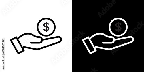 Profit icons vector set in stroke line style