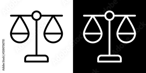 Scales icons vector set in stroke line style