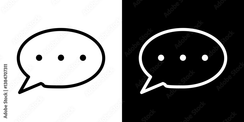 Speech bubble icons vector set in stroke line style Speech bubble icons vector set in stroke line style
