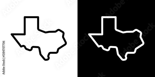 Texas icons vector set in stroke line style