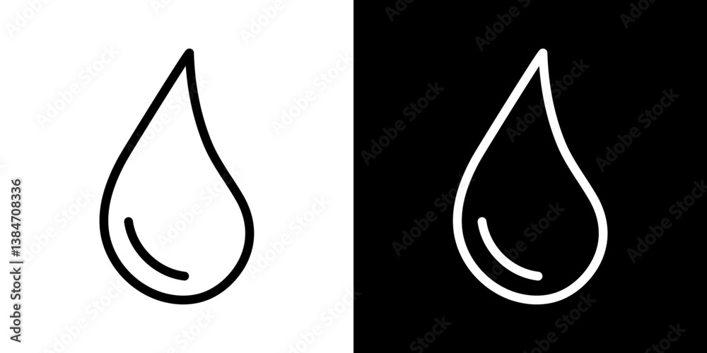 Water drop shape icons vector set in stroke line style Water drop shape icons vector set in stroke line style