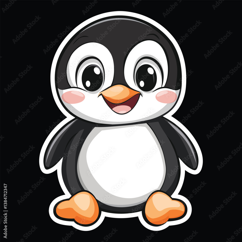 Obraz premium Cute cartoon penguin illustration