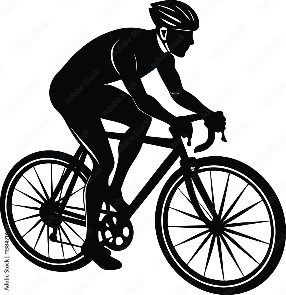 Obraz premium silhouette of a cyclist Men.