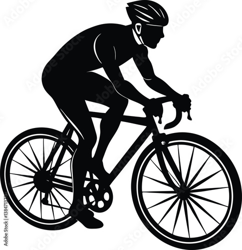 silhouette of a cyclist Men.