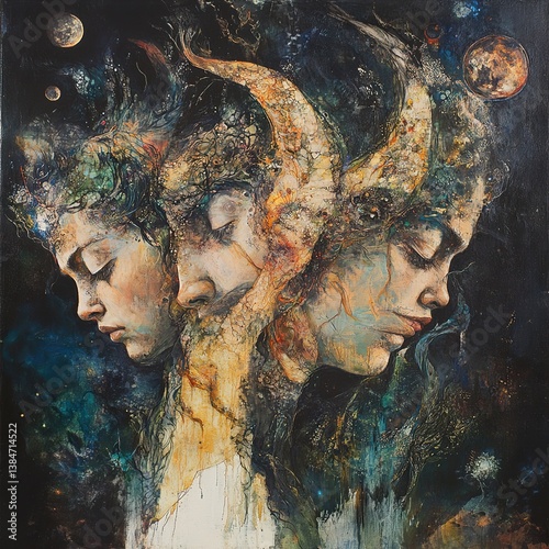Cosmic Dreams: A Surreal Portrait of Inner Peace photo
