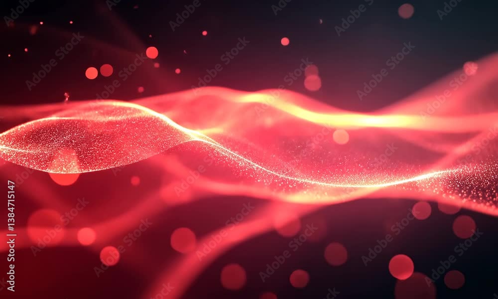Glittering red particle flow motion background animation for festive celebration