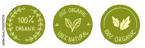 organic product label sticker set