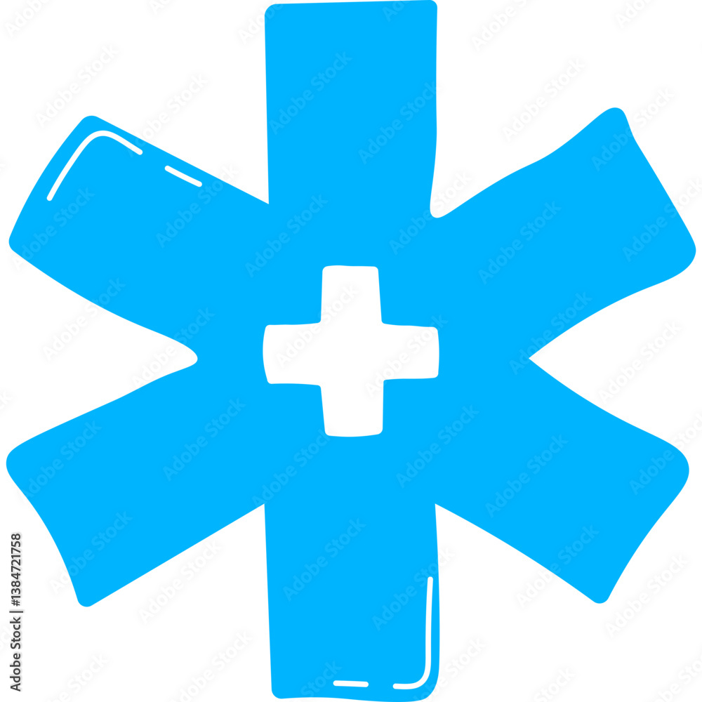 Obraz premium Hand Drawn Health Cross Symbol