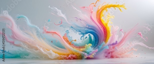 Whimsical vibrancy bursts forth in a symphony of swirling colors.