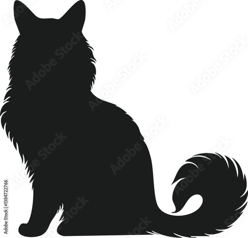 turkish angora silhouette illustration