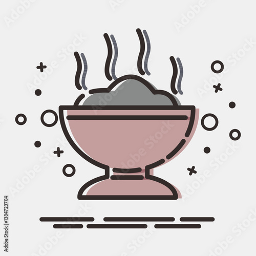 Icon copal incense. Day of the dead celebration elements. Icons in MBE style. Good for prints, posters, logo, party decoration, greeting card, etc.