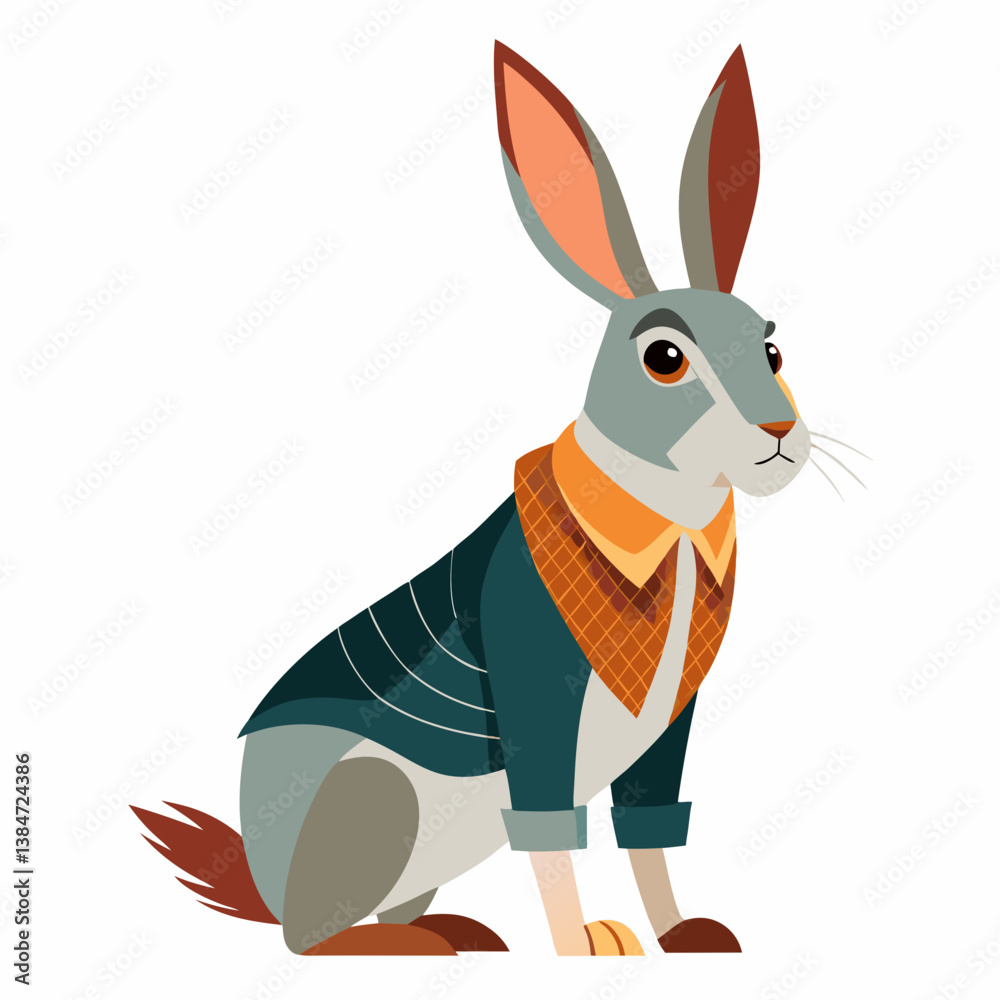 Fototapeta premium stylish-rabbit vector illustration isolated on a white background