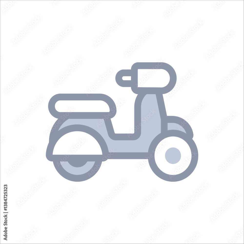 Fototapeta premium A stylish greyscale motorcycle icon that embodies speed and adventure on the road.