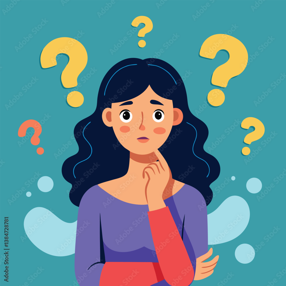 girl thinking vector illustration girl thinking vector illustration