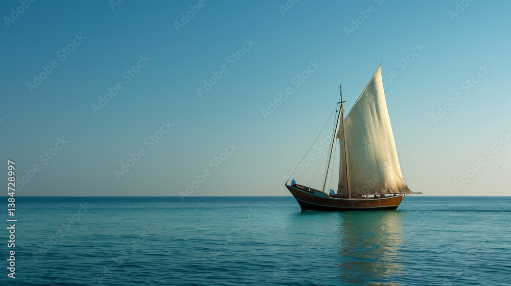 Fototapeta premium A dhow ship sailing in the Arabian Gulf