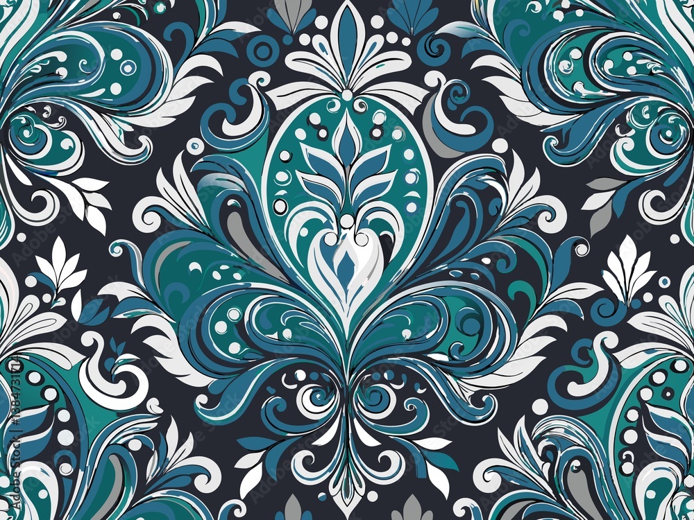 Fototapeta premium seamless floral background, seamless floral pattern, seamless pattern with flowers
