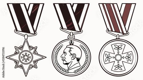 Laurel wreath , shield , wing , ribbon , and banners vector set . Laurel wreath s, shield s, wing s, ribbon s illustration for awards , heraldry , logos , badges , and branding designs	
