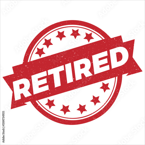 Retired stamp icon grunge distressed style