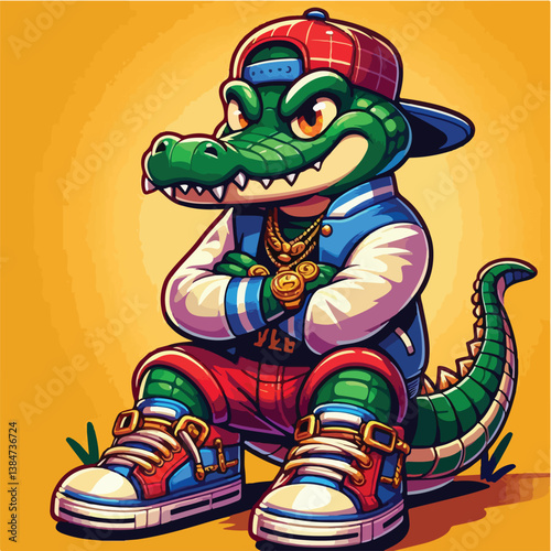 Hip-Hop Inspired Crocodile Illustration