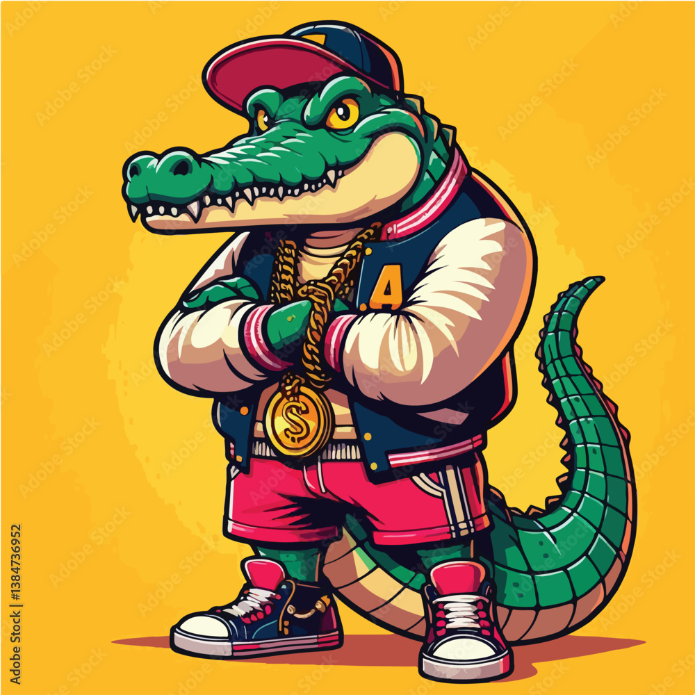 Obraz premium Cool Croc with Urban Fashion Vibes