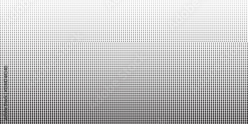 Dotted gradient halftone background. Horizontal seamless dotted pattern in pop art style. Abstract modern stylish texture. Fade gradient black and white half tone background.