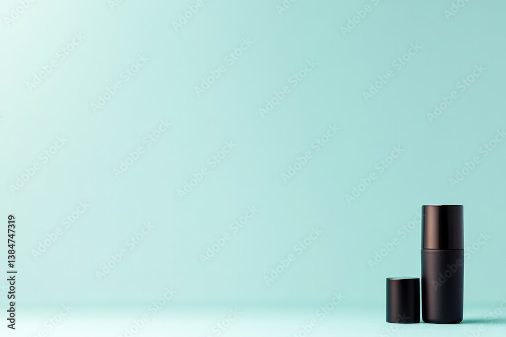 Obraz premium minimalistic arrangement featuring lip care products on soft-toned background ample copy space above invites text overlay
