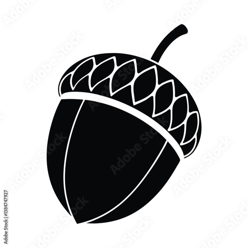 Vector illustration of an acorn isolated on a white background