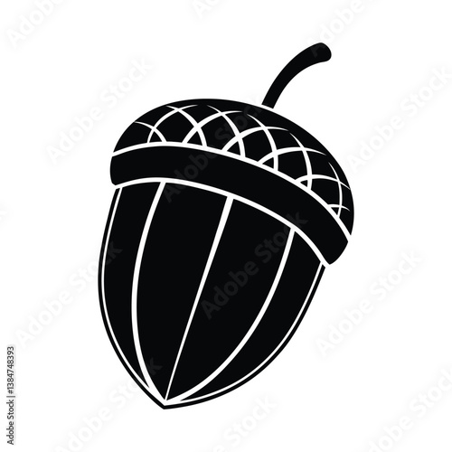 Vector illustration of an acorn isolated on a white background