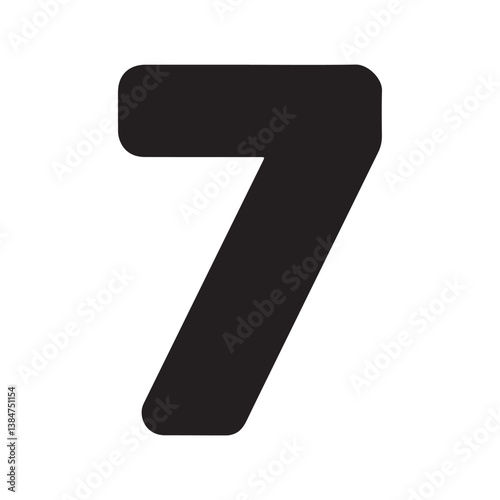 Number 7 silhouette icon vector illustration design on white background