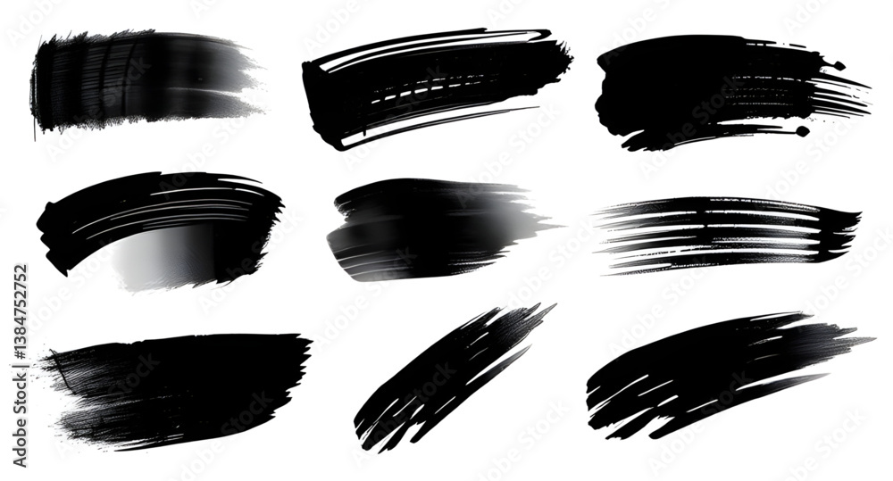 set of paint brush strokes set of paint brush strokes