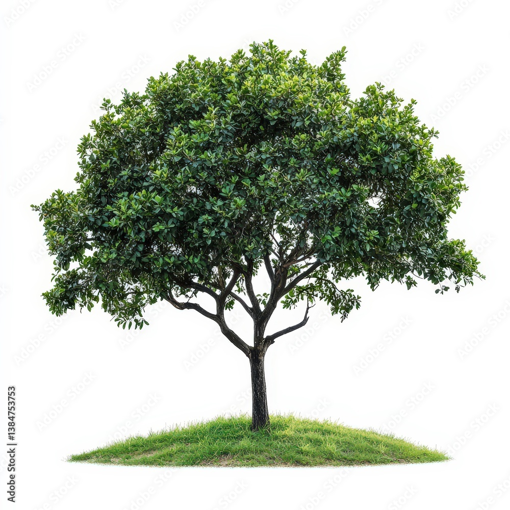 Hyper-Realistic Single Tree Isolated on White Background Hyper-Realistic Single Tree Isolated on White Background