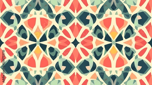 Seamless Vector Pattern Featuring Clean Geometric Symmetry