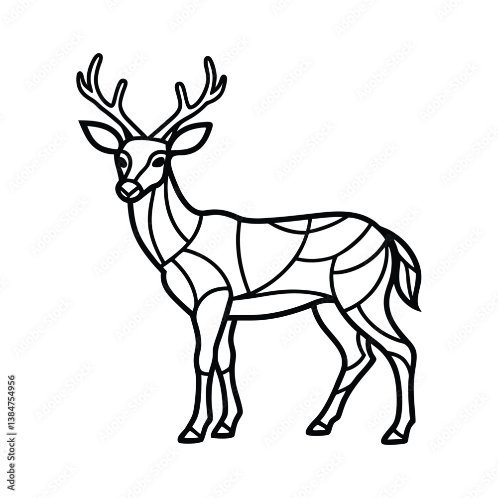 Obraz premium deer silhouette vector