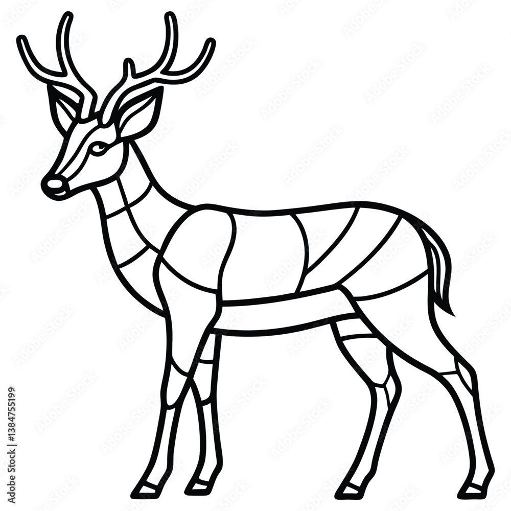 Obraz premium Deer Silhouette Vector Elegant Wildlife Graphics for Nature and Outdoor Designs