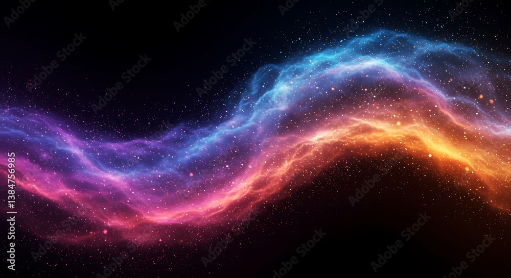 Fototapeta premium Cosmic Flux: Ember & Azure AI Generated