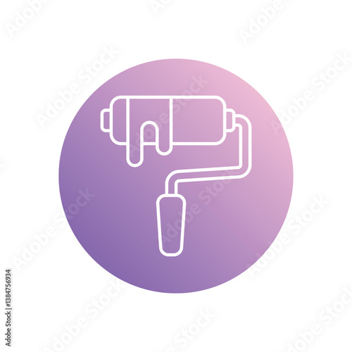 Paint Roller icon isolated on a white background. Vector illustration.