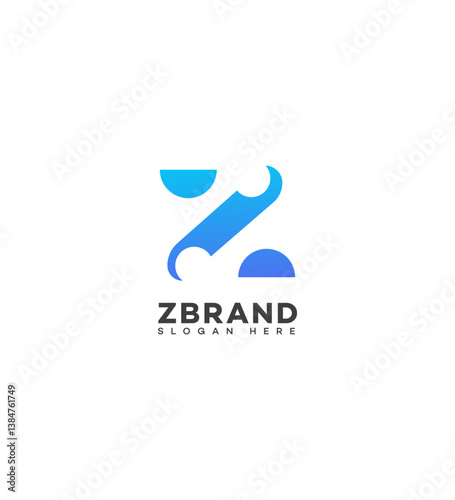 Abstract Z Logo Design, Modern Branding, Gradient Blue, Minimalist Style, Company Identity, Vector 