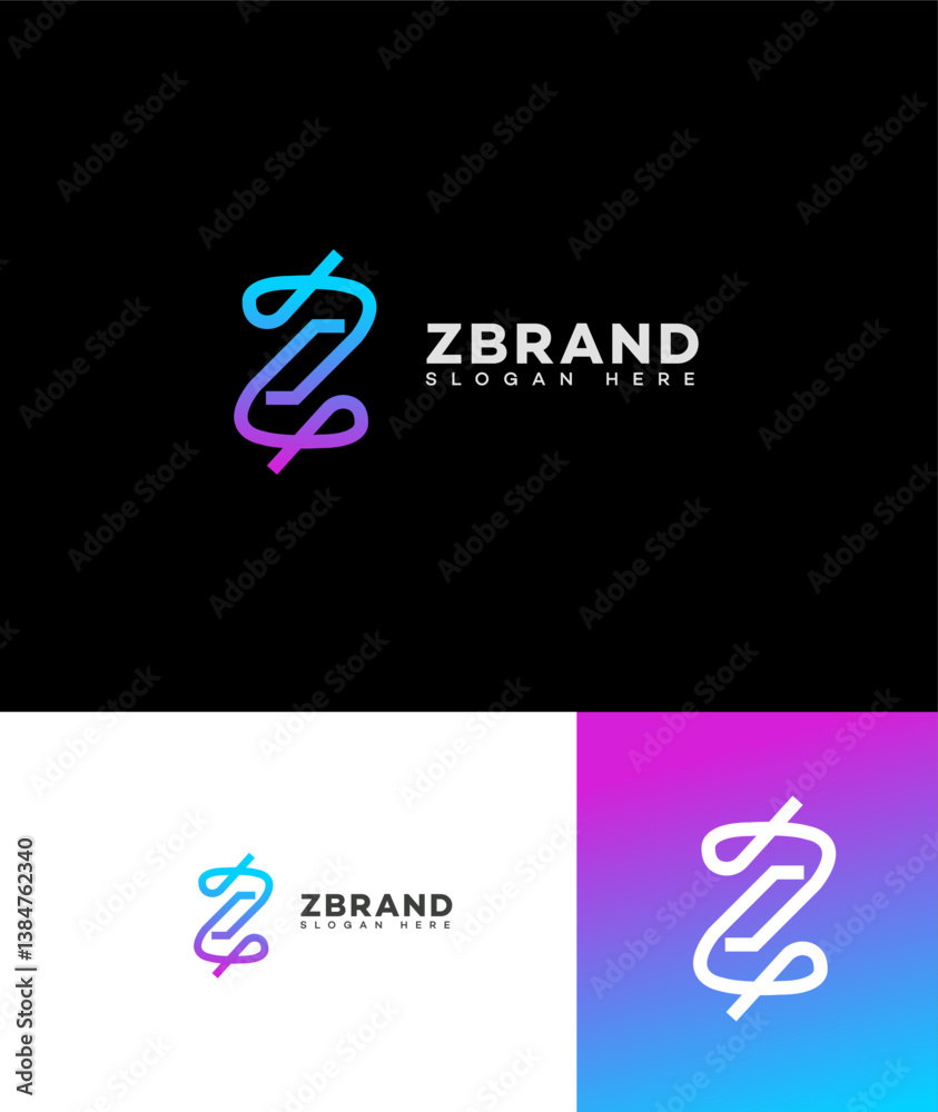 Fototapeta premium Modern Z Letter Logo Design, Gradient, Minimalist, Creative, Unique, Identity, Branding, Vector