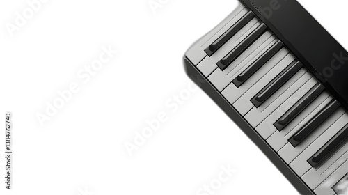 A digital keyboard isolated on a plain white background