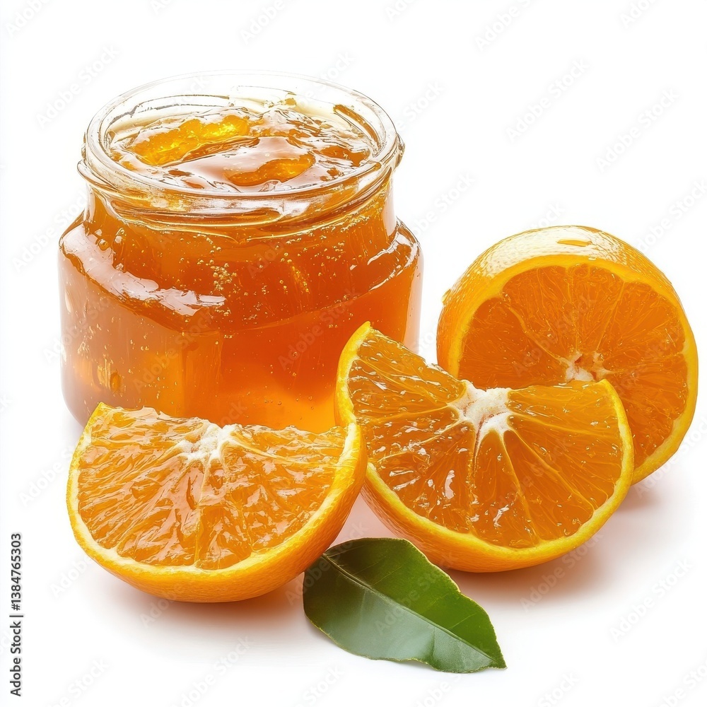 Orange jam isolate on white background Orange jam isolate on white background