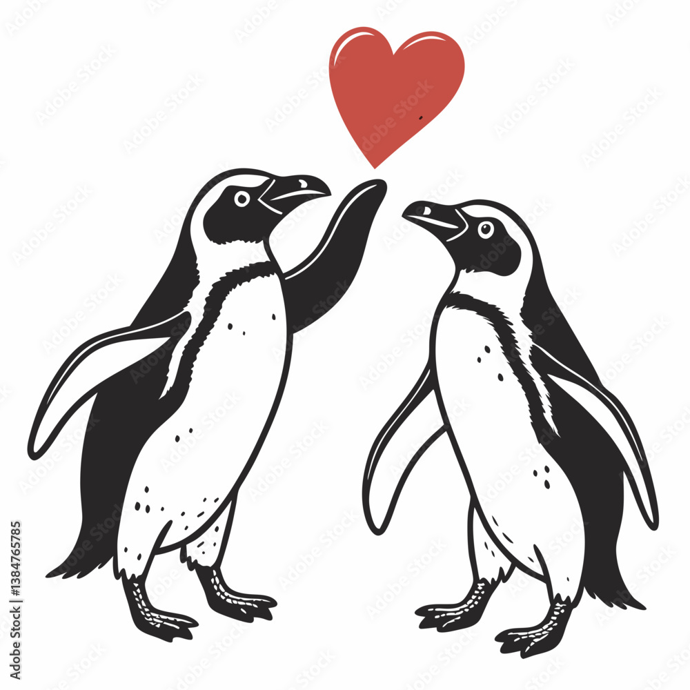 Obraz premium penguin with heart
