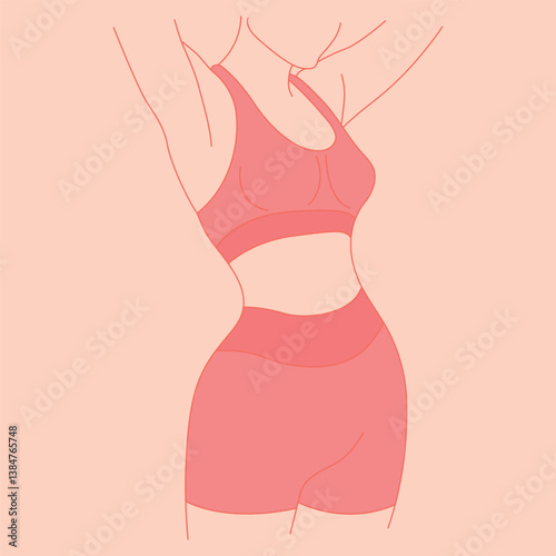 Perfect slim toned young of the Women. sporty women in sportswear, shorts butt icon for mobile apps, slim body.
